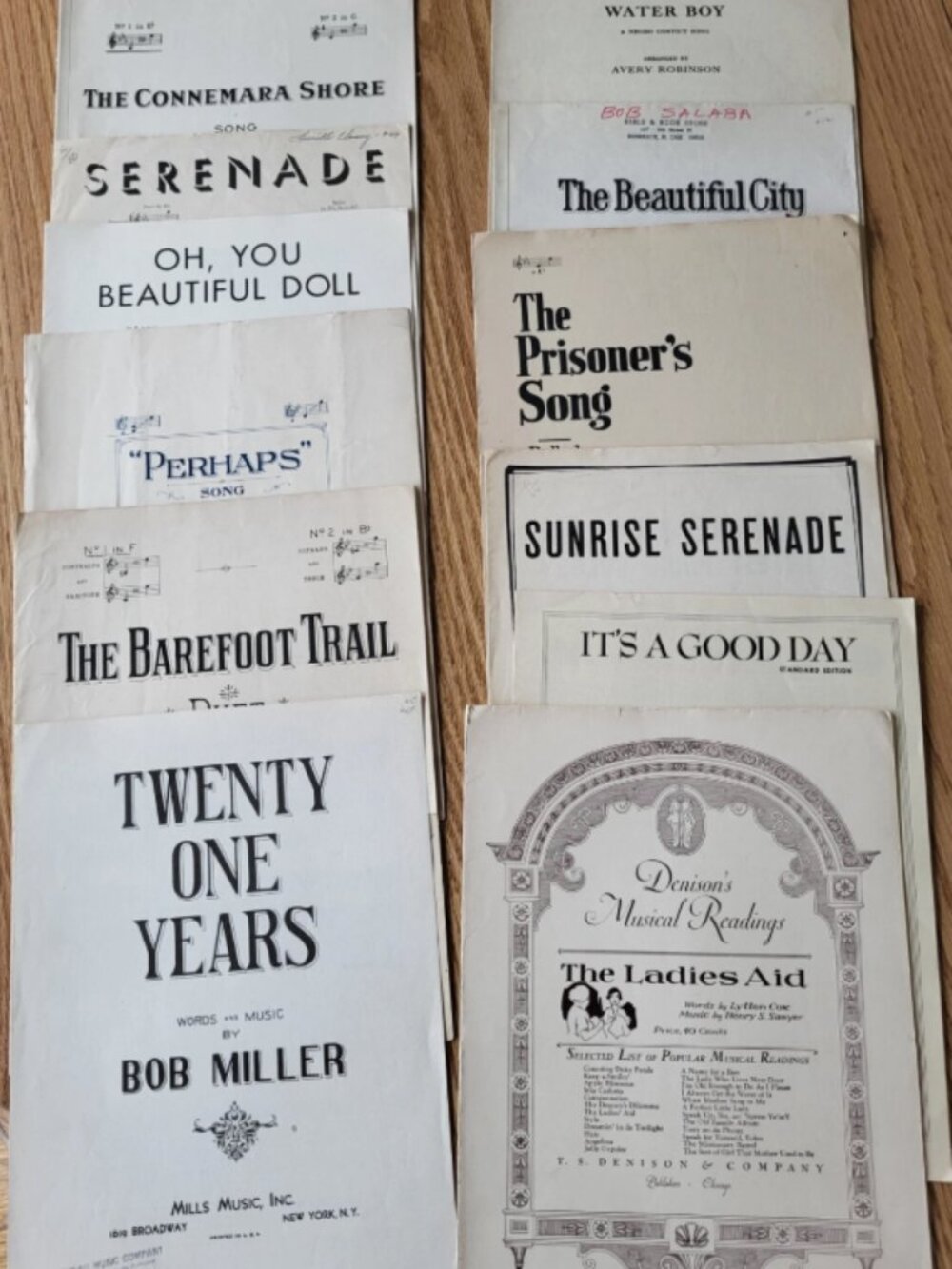 Vintage 1950's Sheet Music Lot of 12 Piano Song Beautiful City 1923 Riff Song